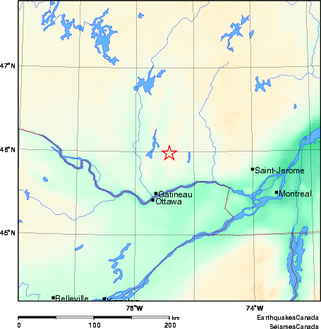 carte des environs du séisme