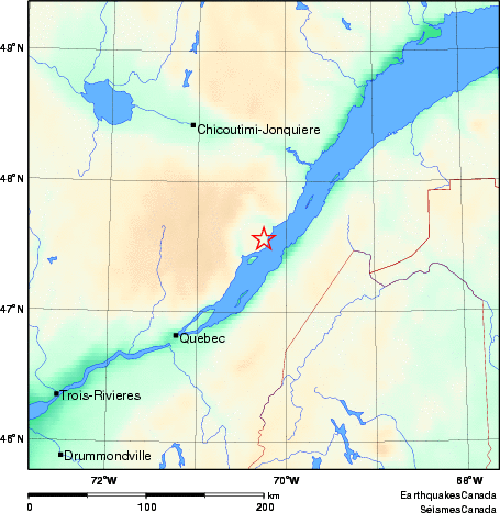 carte des environs du séisme