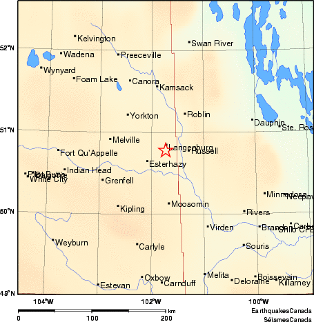 carte des environs du séisme