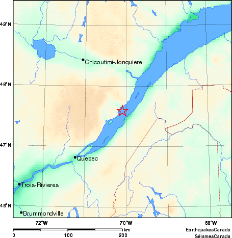 carte des environs du séisme