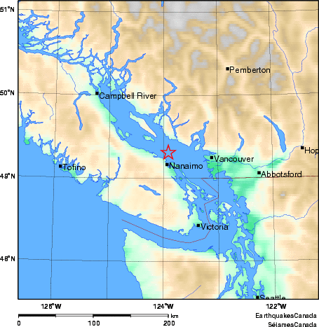 carte des environs du séisme