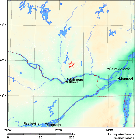 carte des environs du séisme