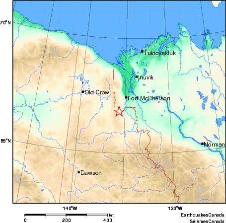 carte des environs du séisme