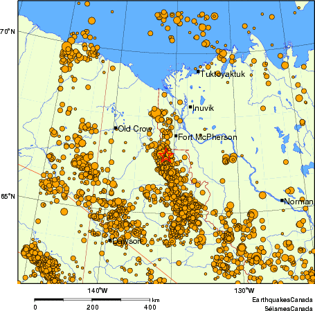 carte des des séismes de magnitude 2,0 et plus depuis 2000