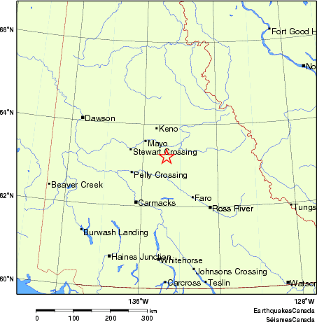 carte des endroits près de l'épicentre