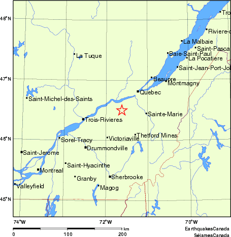 Map of Earthquake Localities