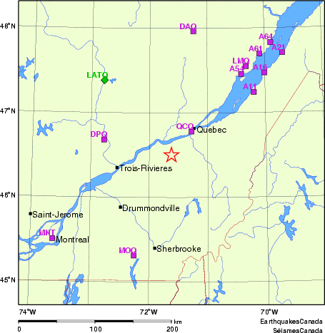 Map of Regional Seismographs