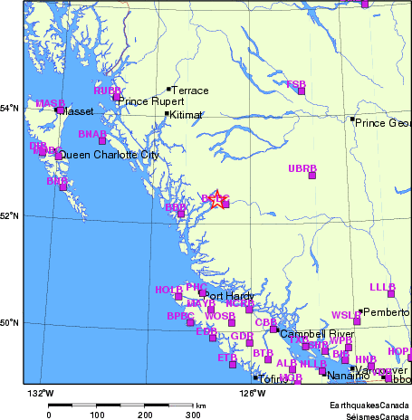 Map of Regional Seismographs