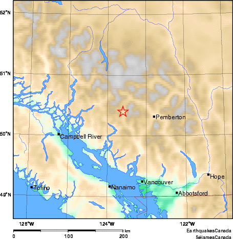 carte des environs du séisme