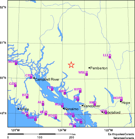 Map of Regional Seismographs