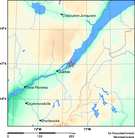 carte des environs du séisme