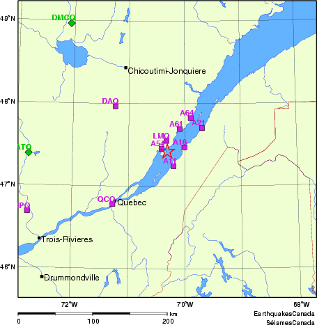 Map of Regional Seismographs