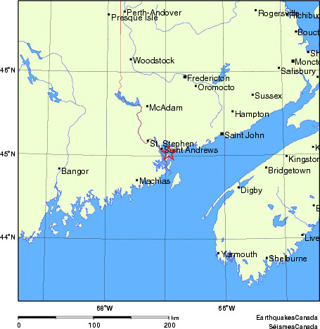 carte des endroits près de l'épicentre