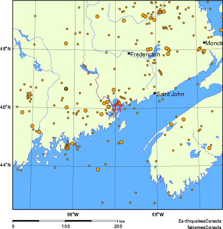 Map of earthquakes magnitude 2.0 and larger, 2000 - present