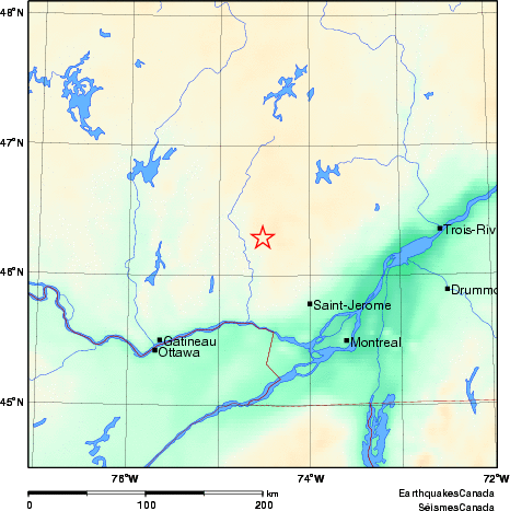 carte des environs du séisme