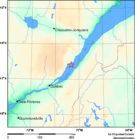 carte des environs du séisme