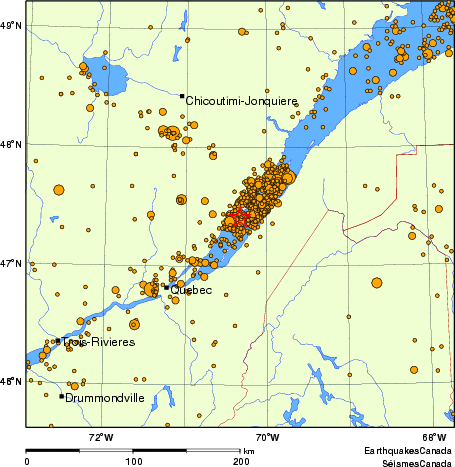 Map of earthquakes magnitude 2.0 and larger, 2000 - present