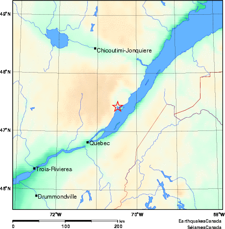 carte des environs du séisme