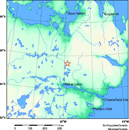 carte des environs du séisme