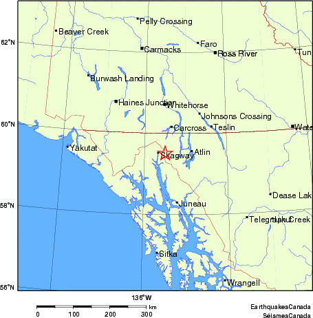 carte des endroits près de l'épicentre