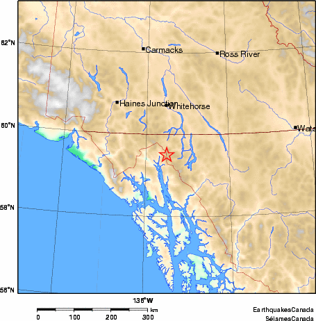 carte des environs du séisme