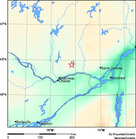 carte des environs du séisme