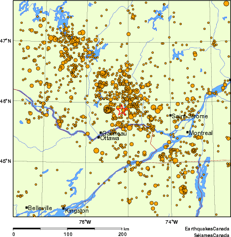 Map of earthquakes magnitude 2.0 and larger, 2000 - present