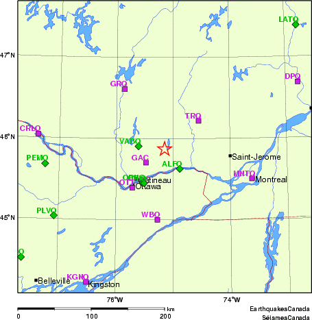 Map of Regional Seismographs