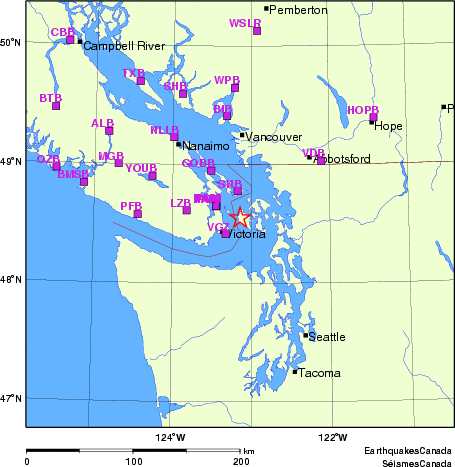 carte des localisations des stations sismologiques locales