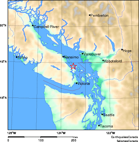 carte des environs du séisme