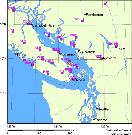 carte des localisations des stations sismologiques locales