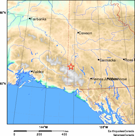 carte des environs du séisme