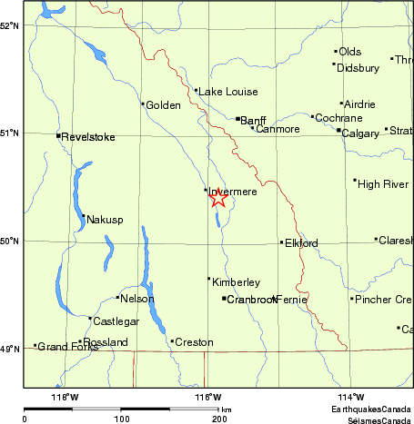 Map of Earthquake Localities