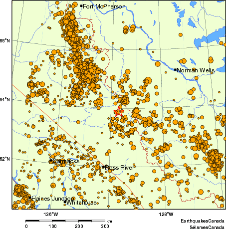 carte des des séismes de magnitude 2,0 et plus depuis 2000