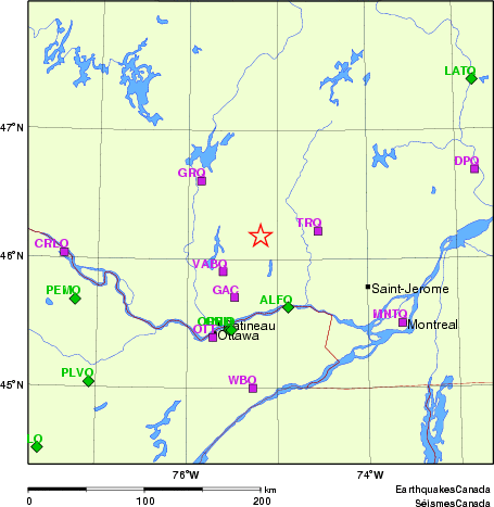 carte des localisations des stations sismologiques locales