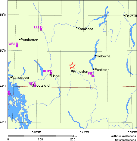 Map of Regional Seismographs