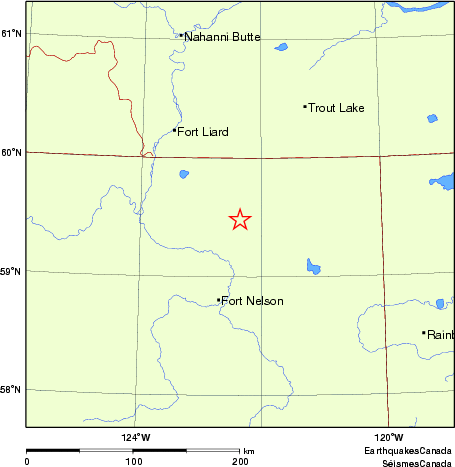 Map of historical earthquakes magnitude 5.0 and larger.  Details in the data table below