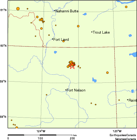 carte des des séismes de magnitude 2,0 et plus depuis 2000