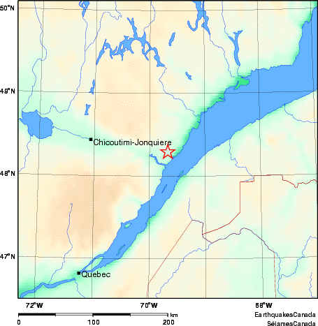 carte des environs du séisme