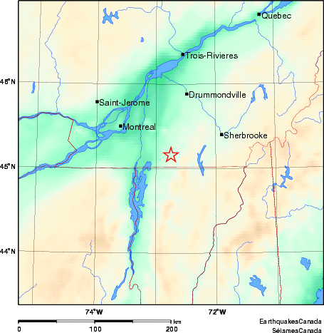 carte des environs du séisme