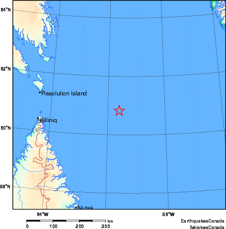 carte des environs du séisme