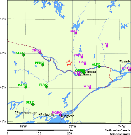 carte des localisations des stations sismologiques locales