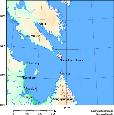 carte des environs du séisme