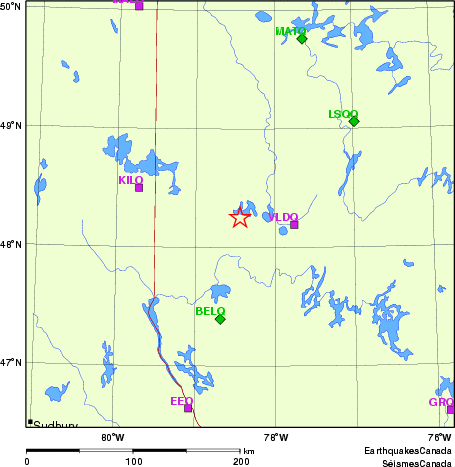 carte des localisations des stations sismologiques locales