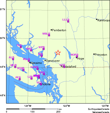 carte des localisations des stations sismologiques locales