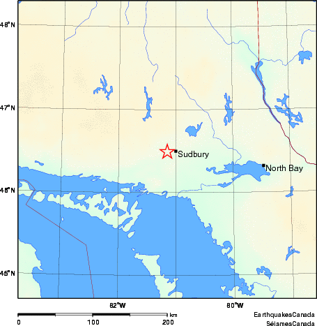 carte des environs du séisme