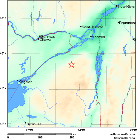 carte des environs du séisme