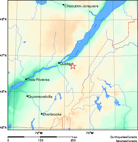 carte des environs du séisme