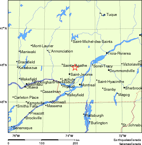 Map of Earthquake Localities