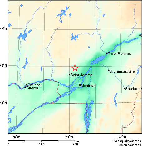 carte des environs du séisme